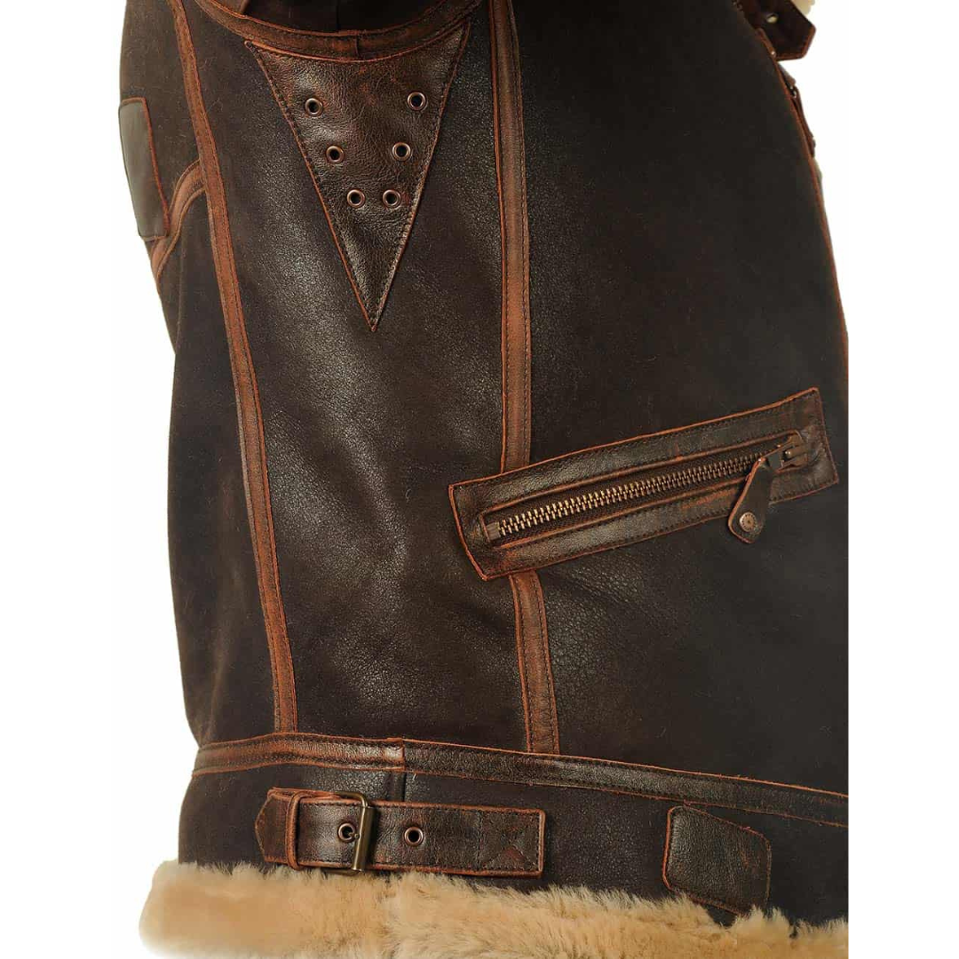 Jaqueta de Couro Brampton Aviator
