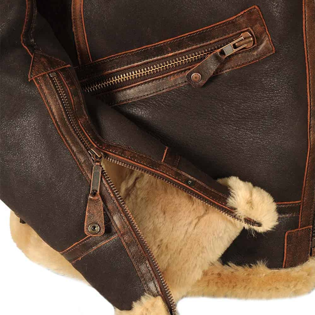 Jaqueta de Couro Brampton Aviator