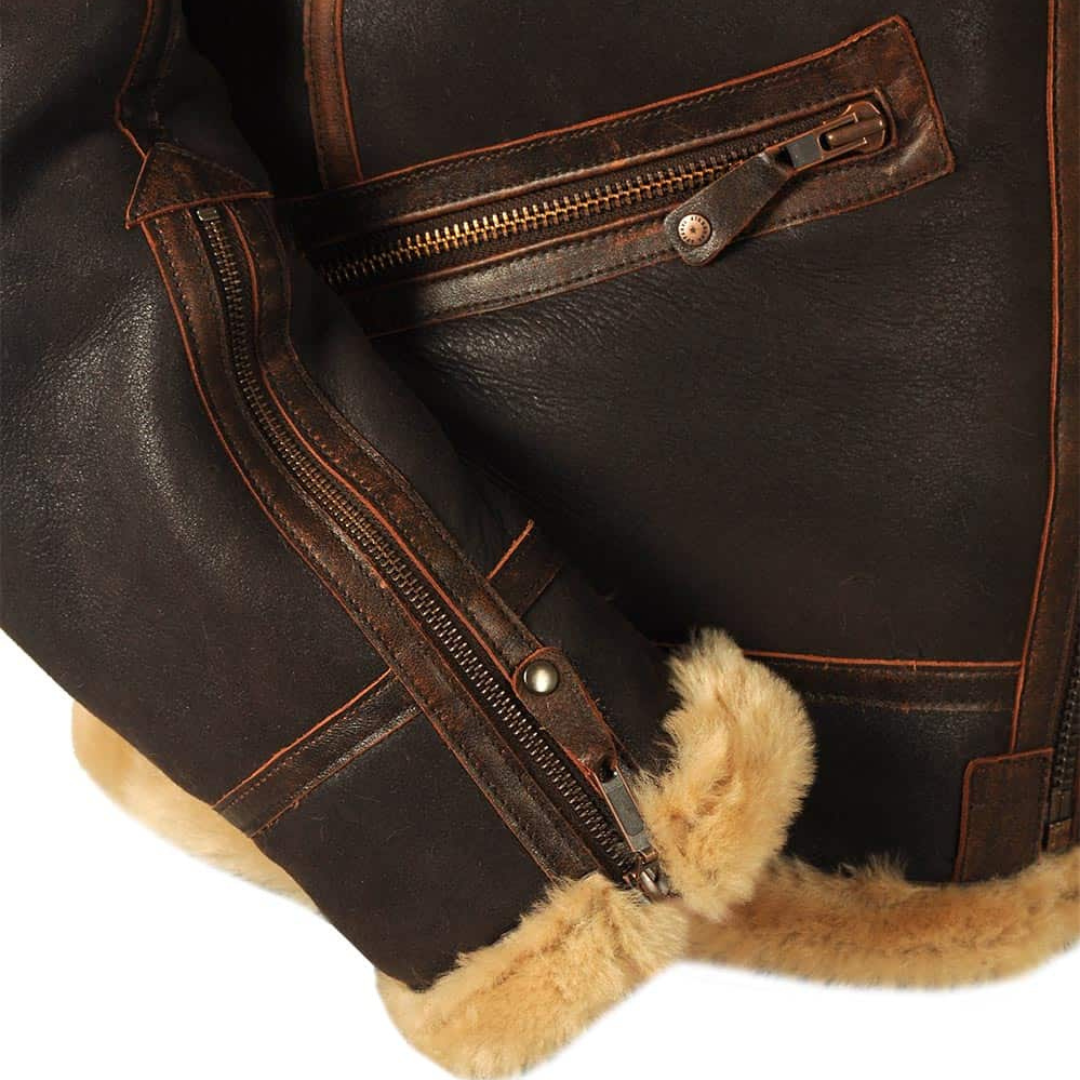 Jaqueta de Couro Brampton Aviator