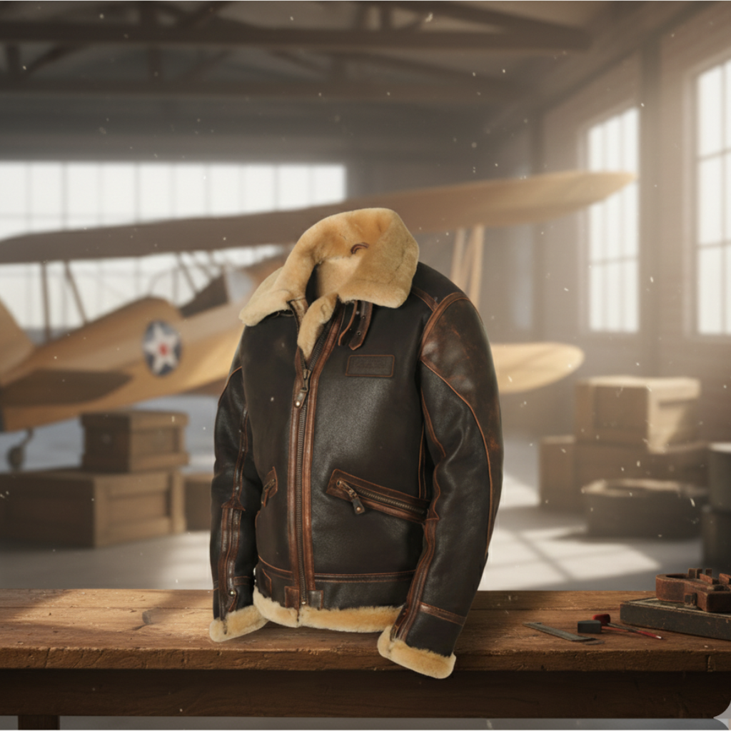 Jaqueta de Couro Brampton Aviator